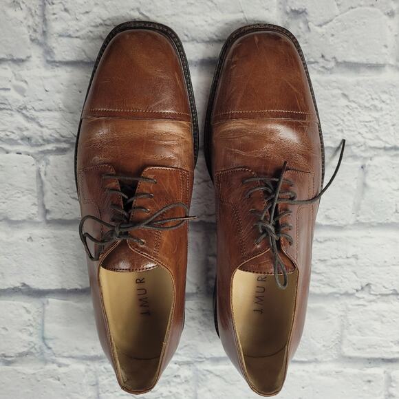 J. Murphy by Johnston & Murphy Brown Distressed Cap Toe Oxford 59 11056 size 10M - Picture 2 of 16